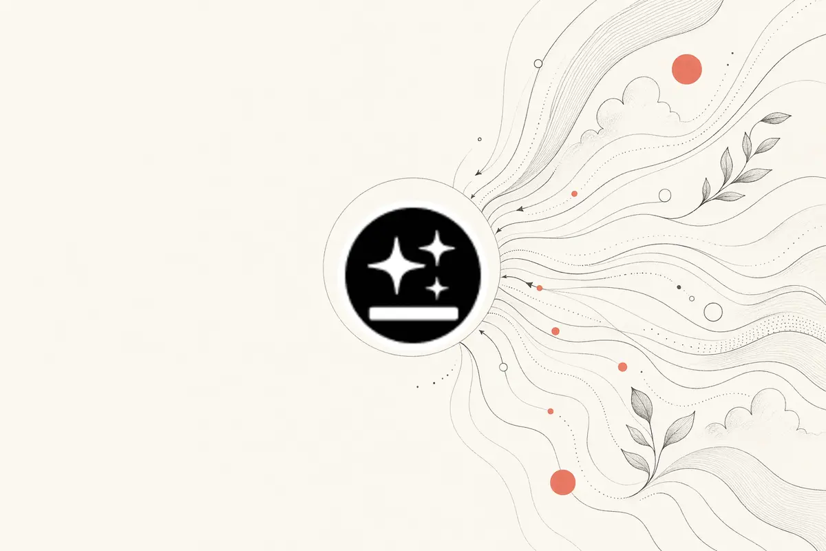 SankiWork vs Genspark — warm-paper editorial illustration of a prompt converging into a design hub you own