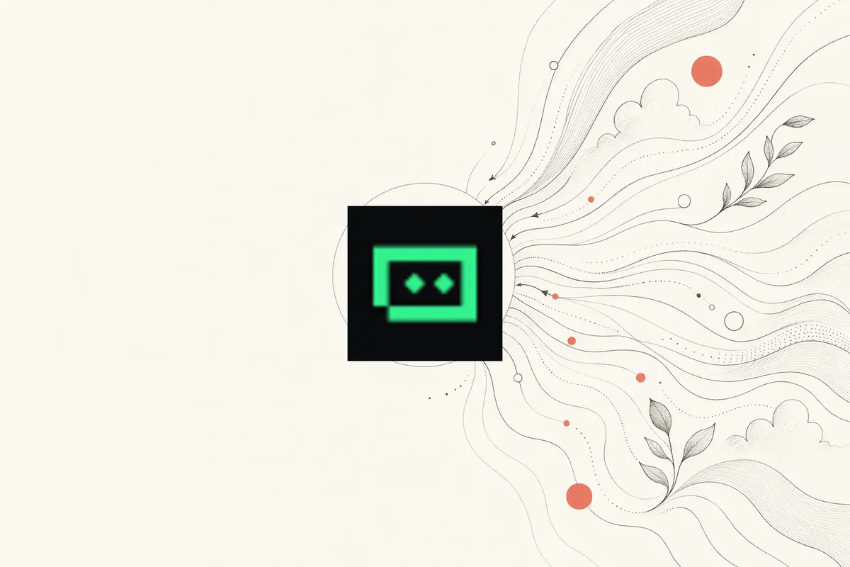 SankiWork vs Trae — warm-paper editorial illustration of a prompt converging into a design hub you own
