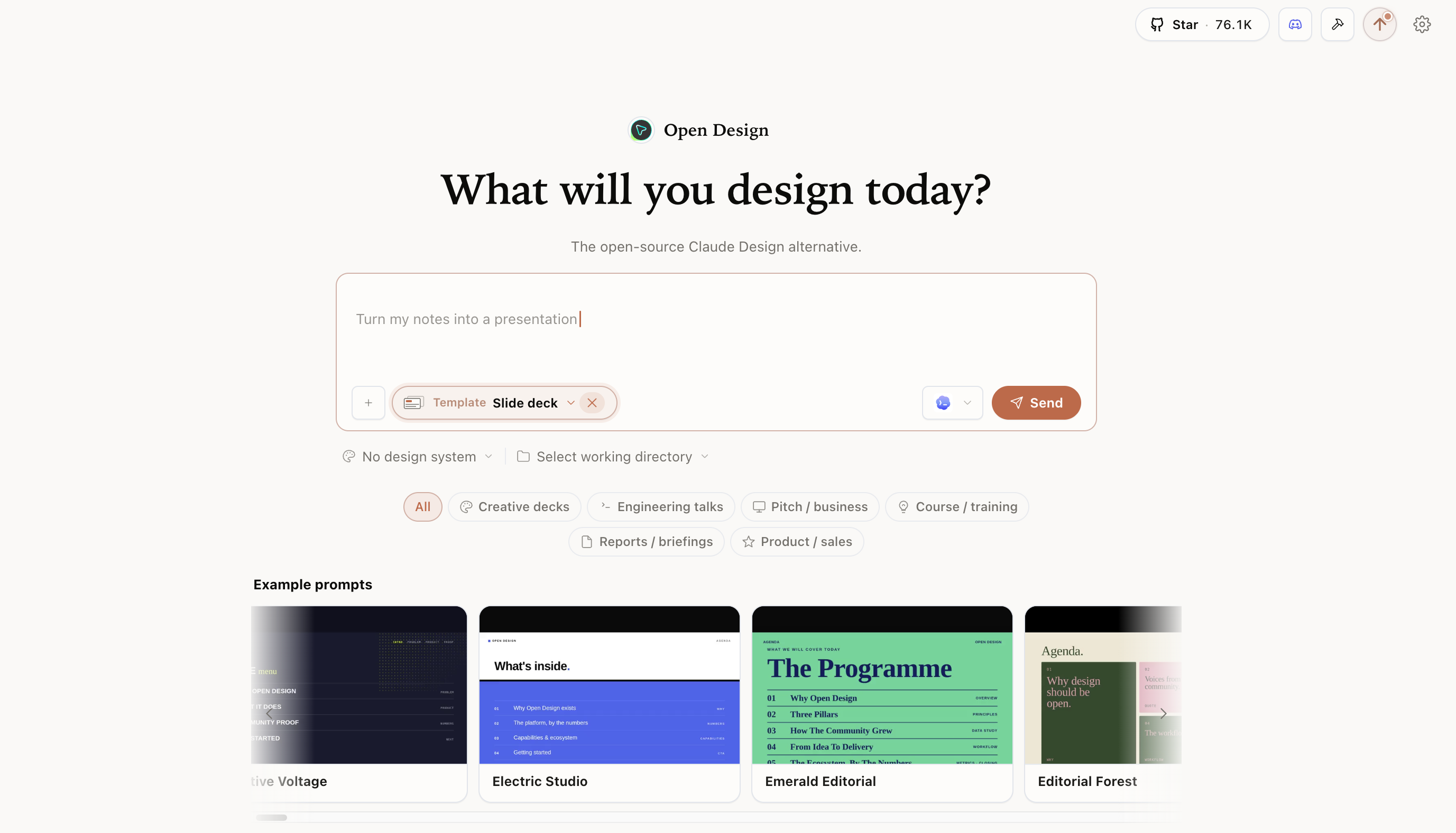 SankiWork Deck Mode selected in the prompt composer